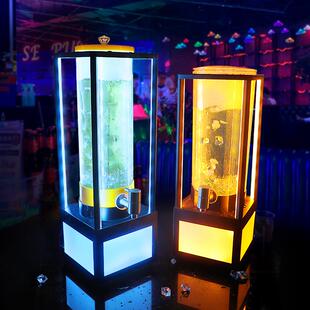 加厚铁架发光充电可乐桶酒炮器KTV专用扎啤3l七彩商用酒吧果汁壶