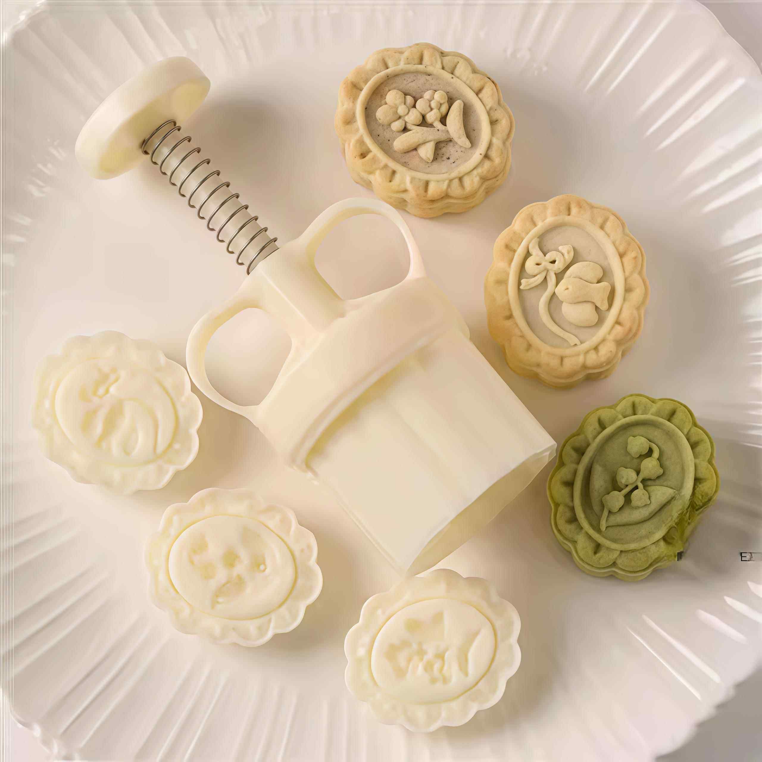 小章鱼老师50g复古花鸟酥饼模具 飞鸟铃兰花月饼模具