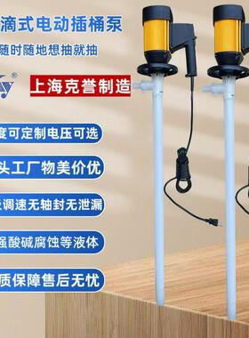 高扬程防腐电动插桶泵HD-E2-V+PVDF-1000HP可调速电动抽液泵油泵