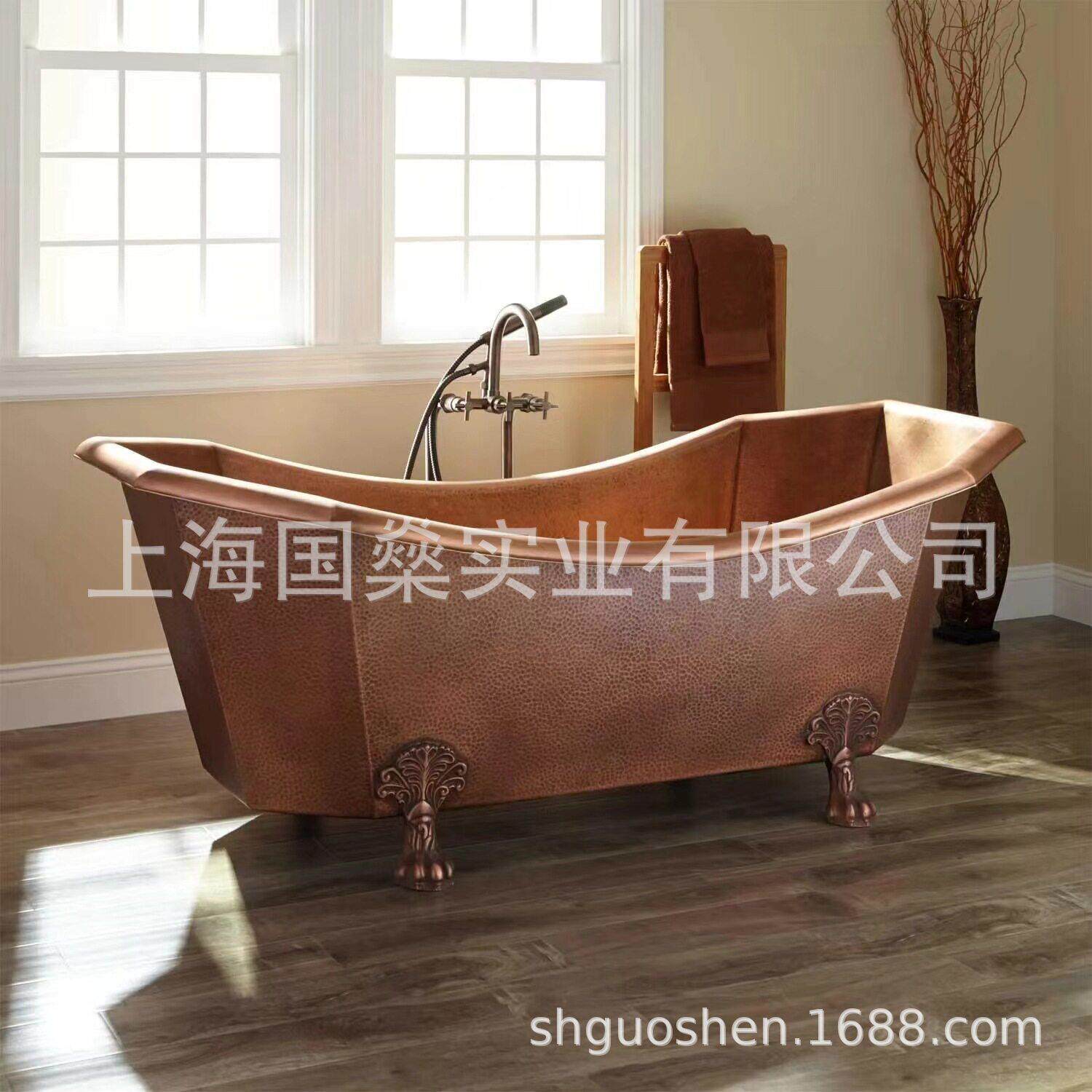 纯手工紫铜浴缸复古纯手工铜浴缸欧美手工铜浴缸源头工厂直销