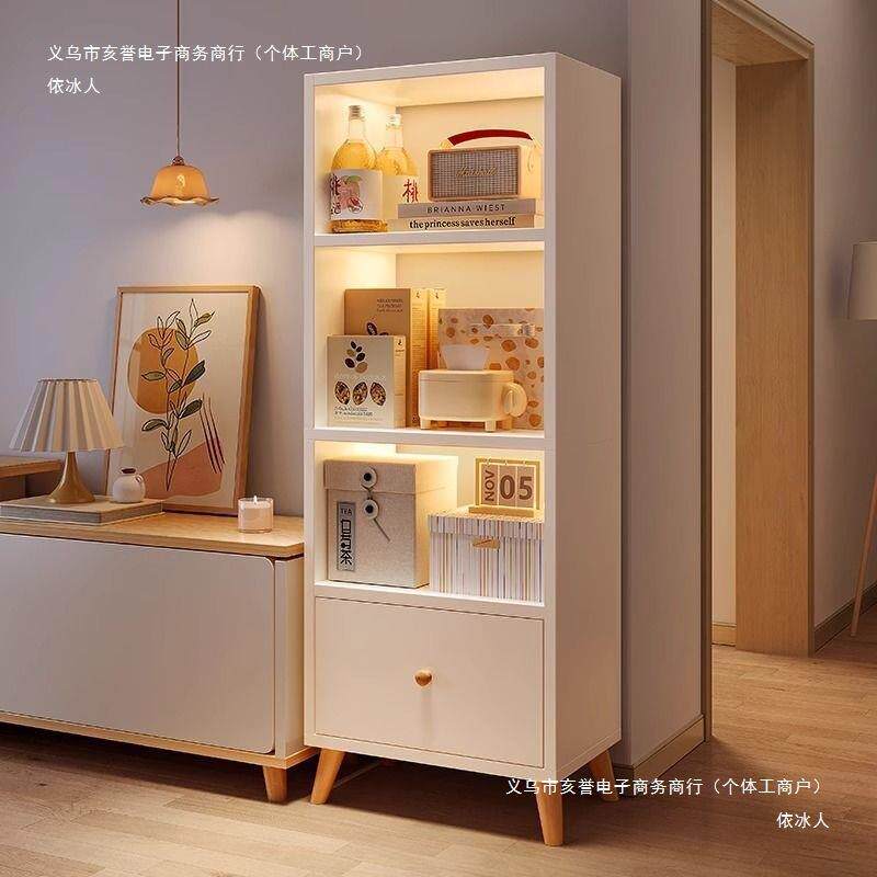 依冰人书架落地置物架客厅电视柜旁收纳柜子展示架子家用靠墙储物