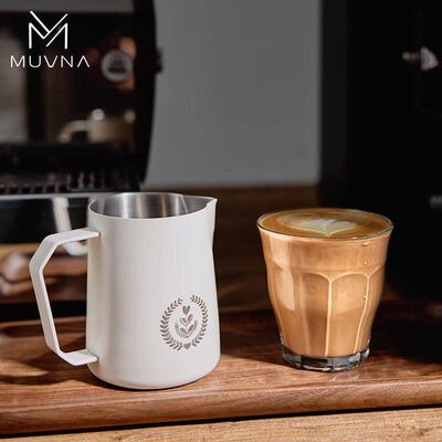 MUVNA意式咖啡拉花杯304不锈钢尖嘴拉花缸450/600ml打奶缸奶泡杯