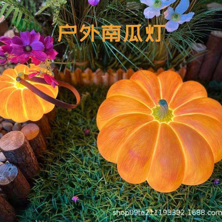 跨境南瓜落地灯太阳能景观庭院户外防水花园灯可悬挂手提氛围灯