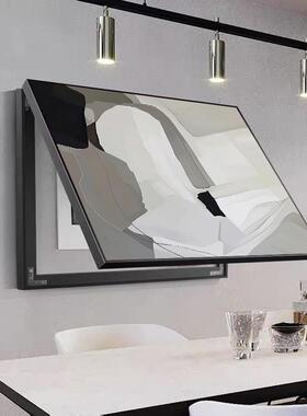 寂极简风空开弱电箱遮打挡挂画 美式箱黑白灰免孔侘电箱电表VDU装