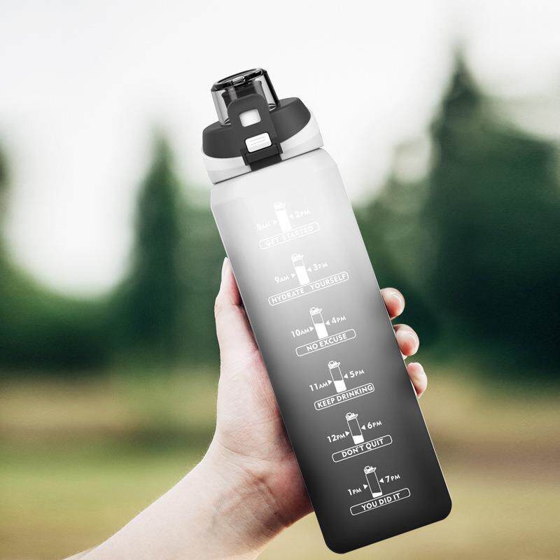 运动水杯男大容量学生塑料水瓶健身杯子吸管水壶户外1L超大太空杯