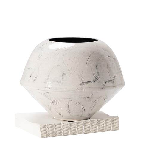 新中式样板间酒店大堂花瓶花器 吧台前台接待台装饰手工陶瓷摆件