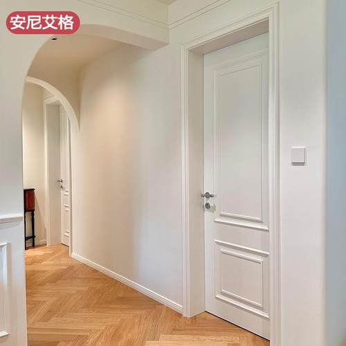 法式奶油白色室内卧室门房间门复古门套装环保漆实木复合烤漆木门