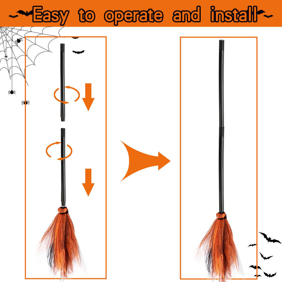 万圣节女巫扫把装饰挂件节日气氛场地布置道具停车位标志挂牌