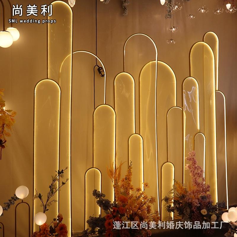 厂家直供婚庆道具路引灯浪漫婚礼美陈饰品婚礼堂装饰高山流水背景
