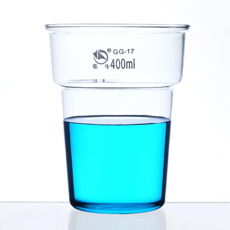 新款直销250 400ml染色烧杯耐高温厚壁高硼硅玻璃烧杯 实验室玻璃