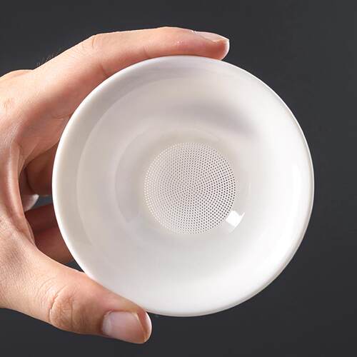 茶漏滤茶器羊脂玉白瓷茶叶过滤网泡茶陶瓷公道杯一体滤茶器茶具配