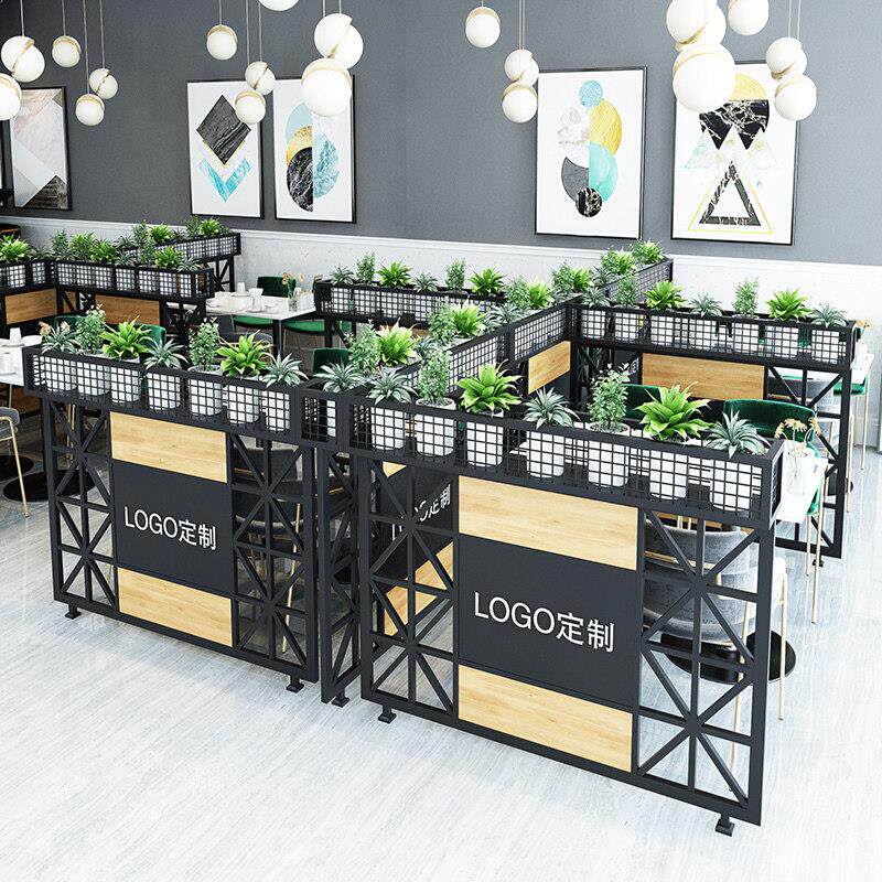 铁简约屏卡风酒吧围RAW栏装饰截花架餐厅绿植艺矮隔半断墙饭店座