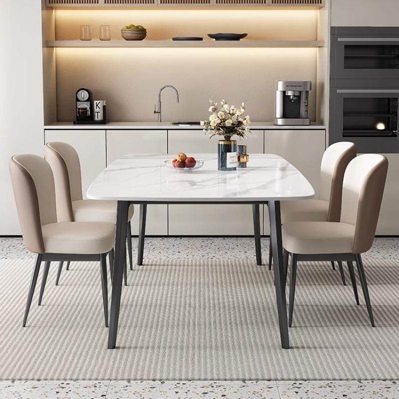 意式亮光岩板餐桌椅组合轻奢现代北欧家用小户型吃饭桌长方形餐桌,住宅家具,实木餐桌,淘宝优惠券,粉丝福利购,淘宝优惠卷