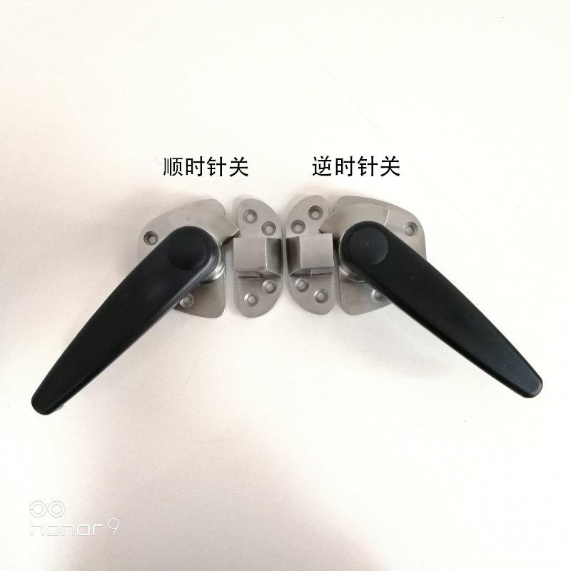 商用厨房设备配件 蒸柜门把手 冷柜门锁 黑柄不锈钢门拉手