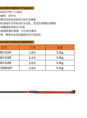 美国绝缘套筒操作杆PSC400187长.6m扳手头调整角度140°