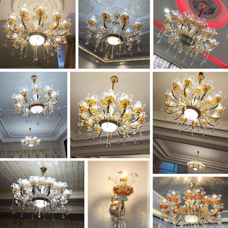 欧式水晶吊灯客厅灯大气档别墅简欧现卧室创意水晶灯客厅吊灯