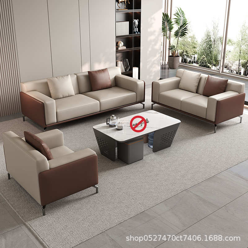 办公室沙发佛山家居轻奢风格工艺商业场所老板会客接待沙发茶几