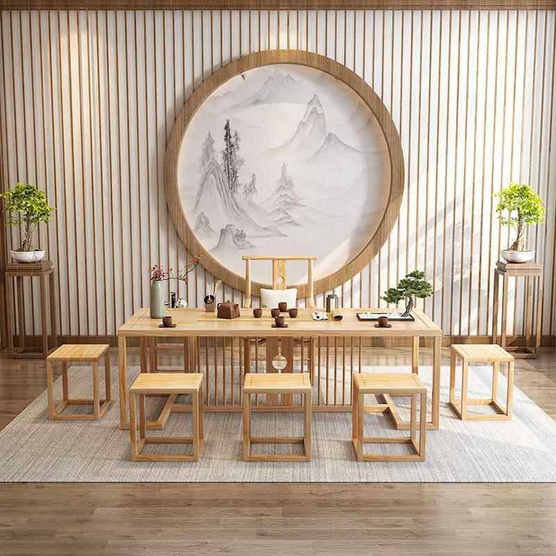 原木茶台代禅意新中式INF实木茶桌椅茶组合现约客厅泡茶桌简轻奢