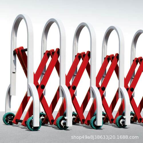 公共场所手动推拉折叠伸缩路障铝合金移动公路门口不锈钢围栏护栏