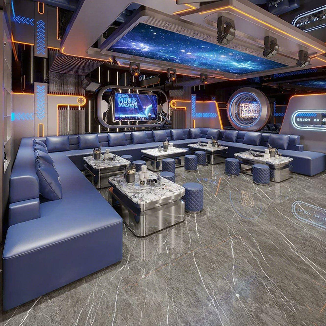 夜会酒ktv沙发家具餐酒店791厅商务包房清吧酒吧U总型卡座茶几吧