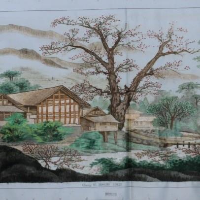 厂家生产苏绣成品挂画客厅书房装饰画手工刺绣未装裱山水风景画