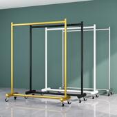 陈列挂衣杆家用晾衣服龙门货架子带轮子 店展示架落地女装 新款 服装