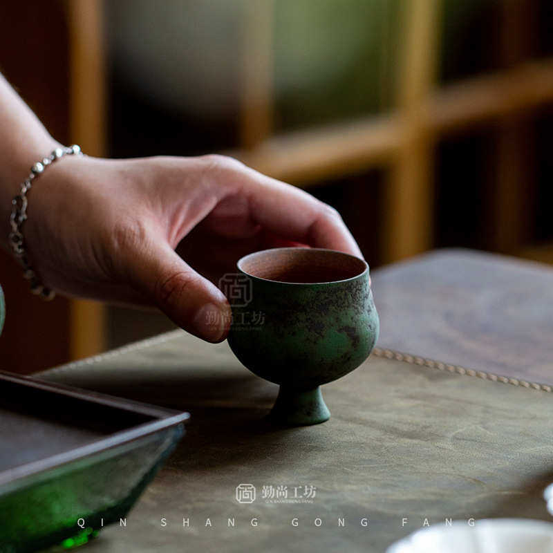 粗陶老岩泥高脚主人杯手工做旧陶瓷功夫茶具品茗杯茶杯大号单杯,餐饮具,茶杯,淘宝优惠券,粉丝福利购,淘宝优惠卷