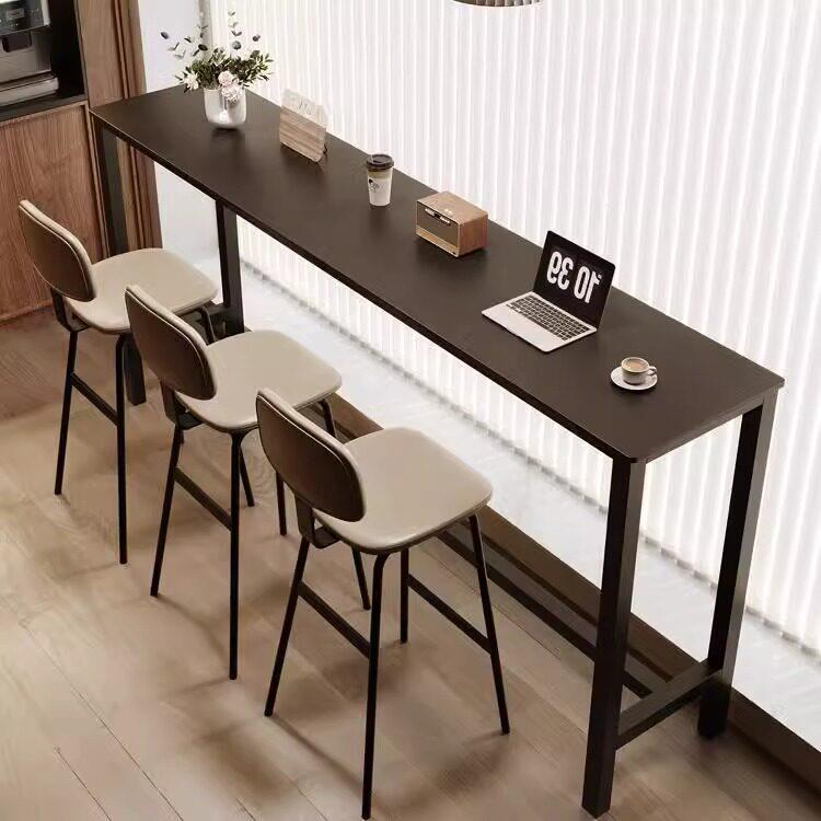 北欧家用现代岩板阳台吧台桌长条桌靠墙窄桌酒吧桌奶茶店高脚桌椅