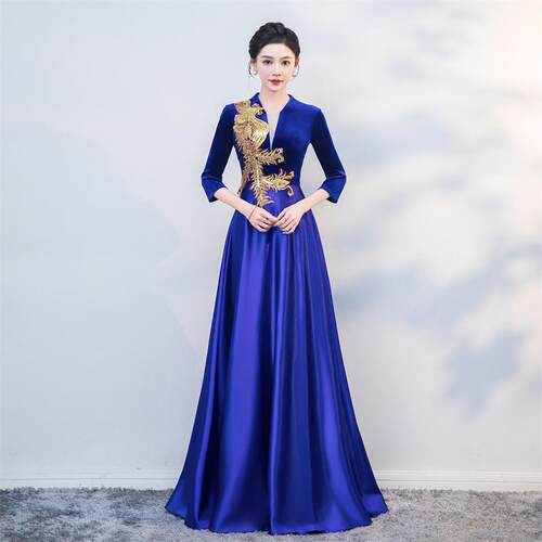大合唱演出服女长裙2024新款成人合唱团表演比赛独唱舞台指挥礼服