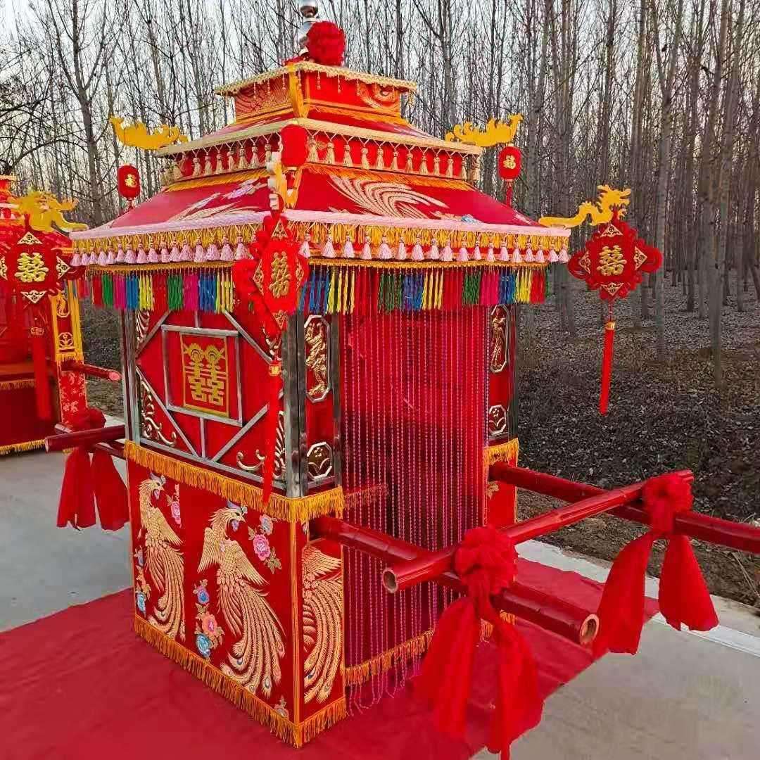 八抬大轿结婚轿子钢管中式直销道具婚庆用品轿抬新娘折叠花轿