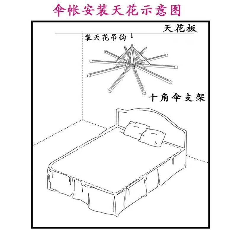 单支架单支架不锈钢圆顶吊顶钉墙牢固方管钉墙家用蚊帐架子