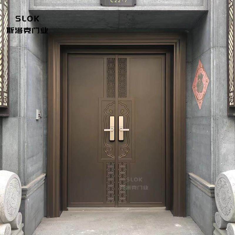 铸铝门别墅大门双门农村自建房大门家用对开 门子母进户铜入户门