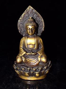 古玩杂项仿古铜器纯铜释迦摩尼如来佛祖小摆件铜器神像工艺品佛像