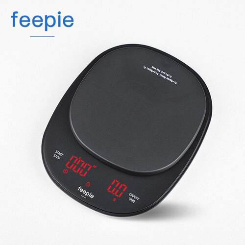 feepie小巨蛋手冲秤意式咖啡电子称吧台电子秤计时称称重 LED屏