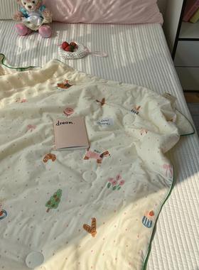 梨梦 小绘本 ins可爱a类针织夏凉被柔软薄被子夏被空调被可水洗