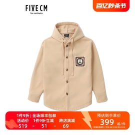 5cm/FIVECM情侣款连帽厚衬衫2023冬季时尚潮流厚上衣