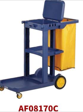 蓝色清洁车灰色手推车带盖带黄色袋子af08170b
