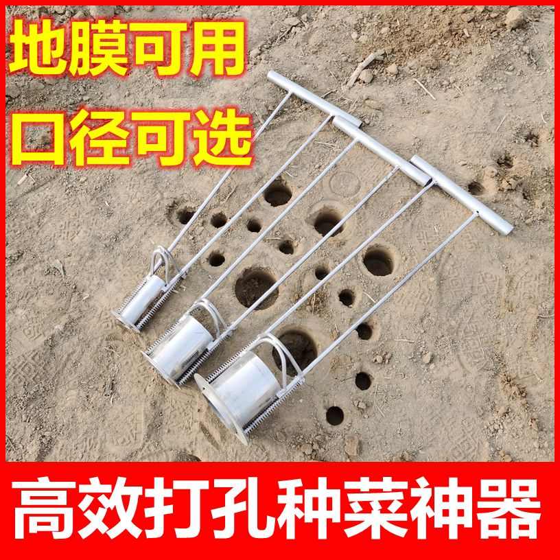 打孔神器草坪打洞农用工具栽树苗移苗挖坑神器播种移苗取土打洞器
