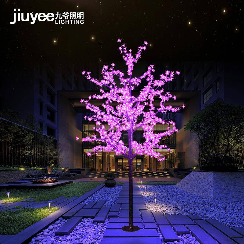 led铁杆树灯led樱花树灯led树灯仿真樱花紫荆花铁杆发光树灯