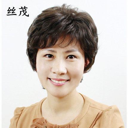 女假发全真人发全头套女中老年头发妈妈假发短卷发女士自然假发套