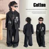 新中式 男童礼服帅气小少爷休闲西服男孩花童服装 国风 套装 儿童西装