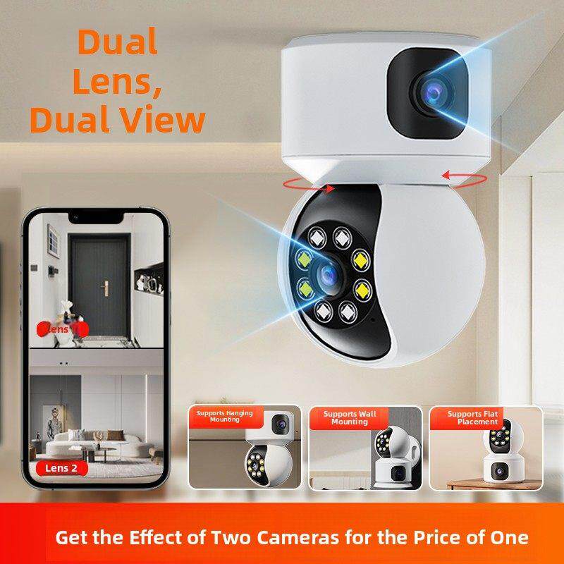 监控摄像头无线家用商用店铺吊顶手机远程360度全景室内智能高清