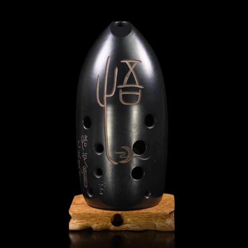 高档成七星孔黑陶埙双腔十学生初学人门练习笔筒埙专业入演奏民族