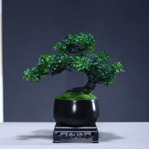 仿真绿植迎客松盆景摆件假树松发财树小盆栽植物室内装饰桌面点缀