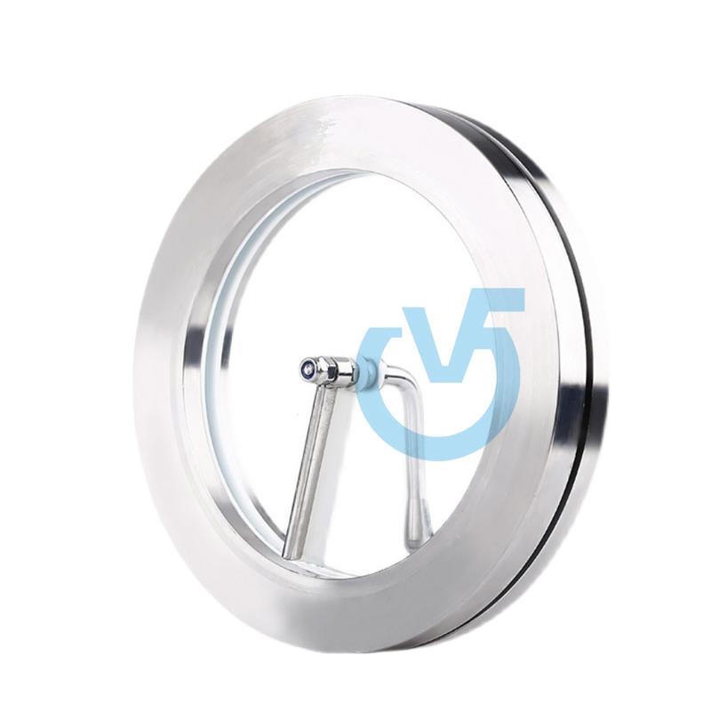 不锈钢镜304对夹法HOO兰视镜带挂刷刮镜片视六角法兰视视盅玻璃内