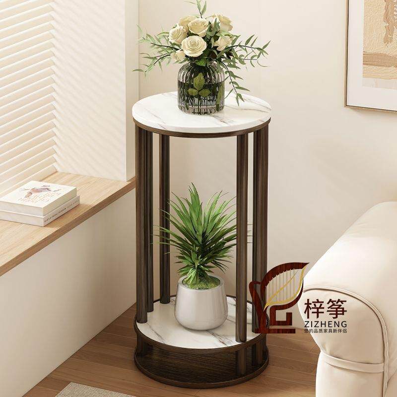现代轻奢纹实木花架客厅落地式花架子室内家用花盆托架植物架简约
