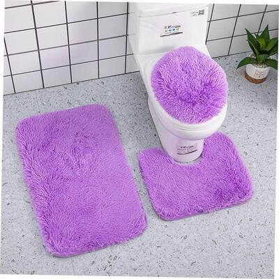 Silk wool toilet three-piece carpet bathtub plush floor mat