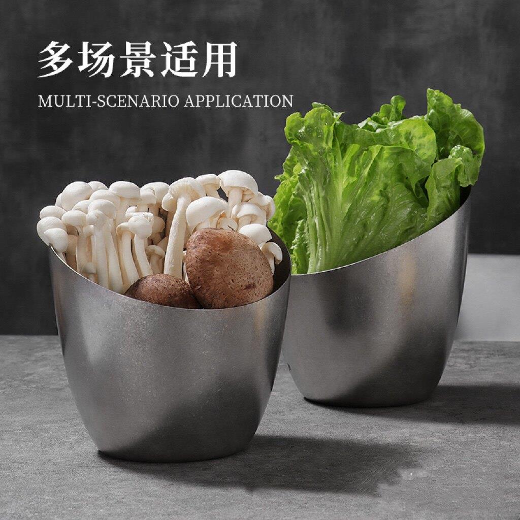 韩式做旧复古304不锈钢商用沙拉盘生菜碗火锅店餐具调料蔬菜桶碗