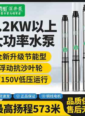 青蛙深泵220V高扬程泵不锈钢深井用多级潜水泵家用UIK井水农抽井