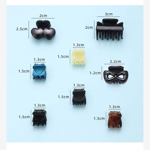 Plastic Mini Hair Clip Claw Cute Hair Clips Plastic Black Ha